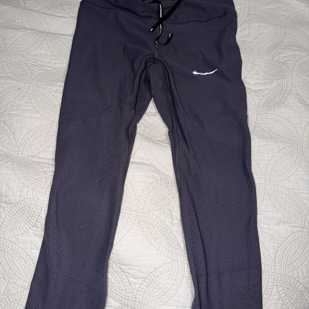 Nike Running Lux Dri Fit Leggings Sz Small Purple Breathable Ankle Length